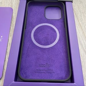 Brand new Logiix black phone case for iPhone 13 Pro Max with purple interior